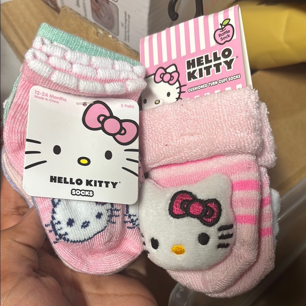 Hello Kitty Pink and White Baby Socks Set